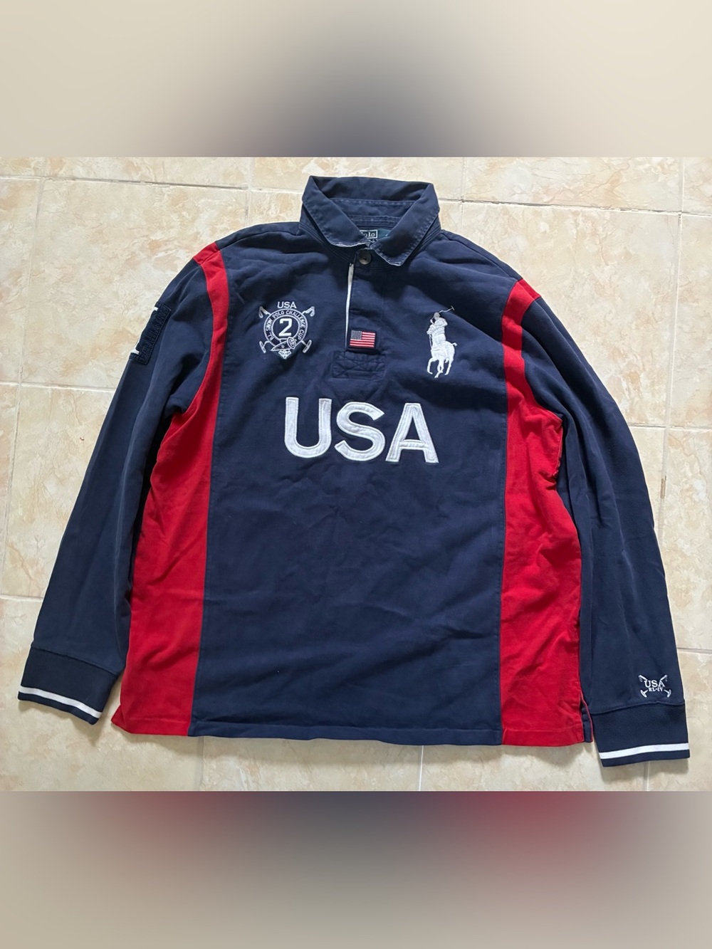 Polo by Ralph Lauren Navy & Red USA Rugby Polo